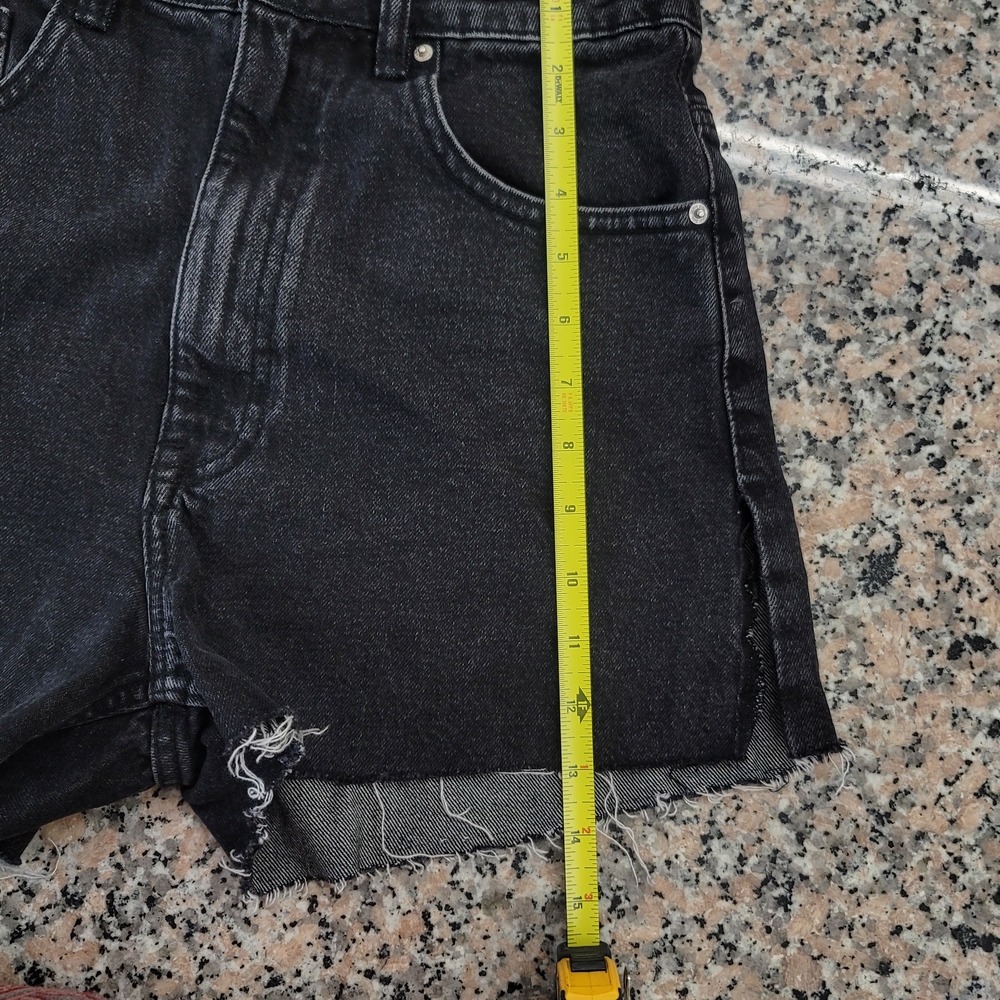Zara Black Jean Shorts High-Waisted Distressed - Picture 5 of 9